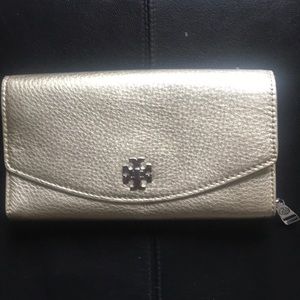 Tory Burch pale gold wallet